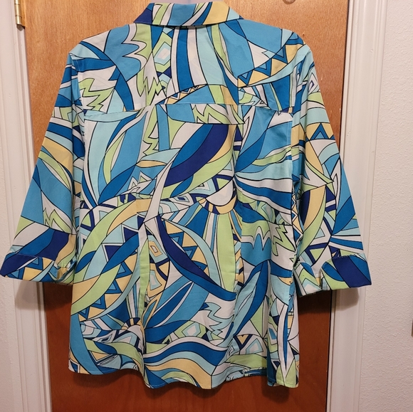 Chicos Size 3 Muliticolor Button Blouse - Picture 2 of 4